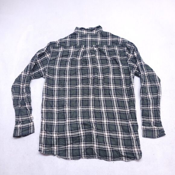 Roundtree & Yorke Tartan Flannel Casual Button Up Shirt Mens Size Medium M Green - Picture 10 of 10